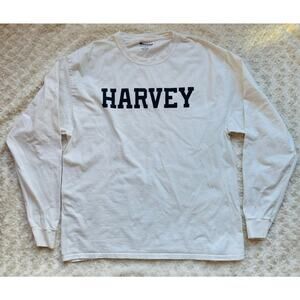 Champion Unisex HARVEY White Cotton Iconic Athleticwear Long Sleeve T Shirt XL